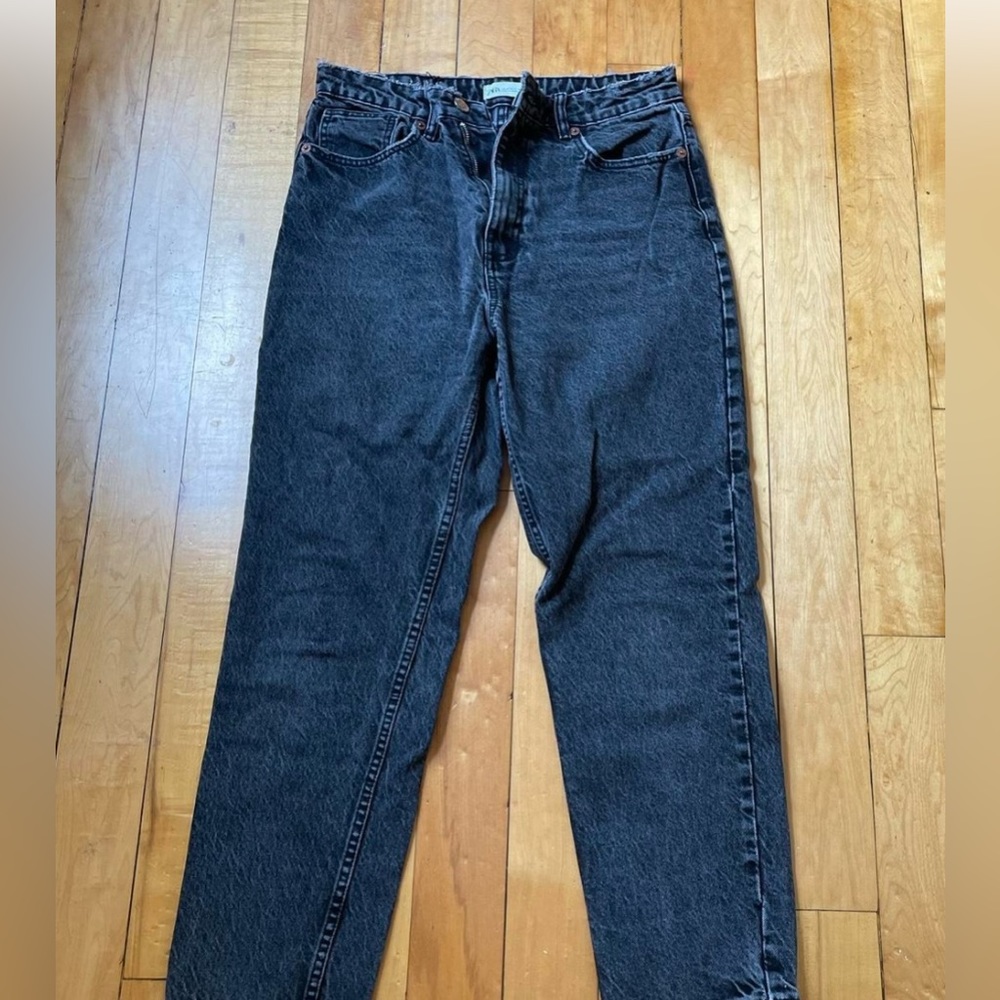 Zara black high rise jeans size 8
